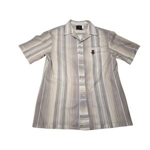 Vintage Liberty House Hawaii Striped Button Down Shirt Tan Men Medium